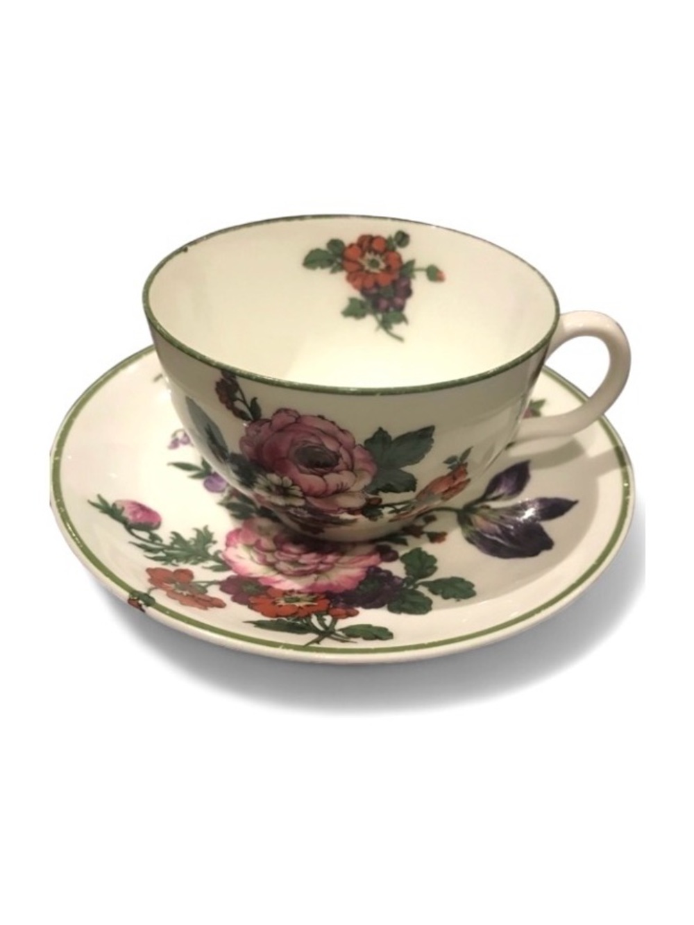 Antique Royal Doulton Teacup Set Boston Floral Hand Painted Pattern